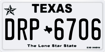 TX license plate DRP6706