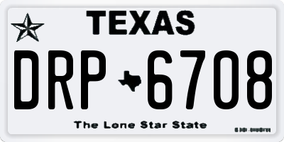 TX license plate DRP6708