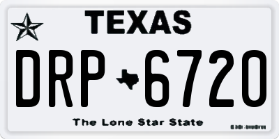 TX license plate DRP6720