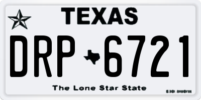 TX license plate DRP6721