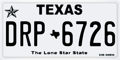TX license plate DRP6726