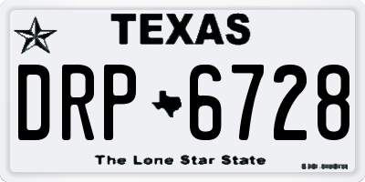 TX license plate DRP6728