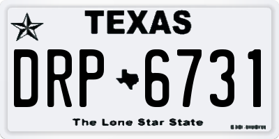 TX license plate DRP6731