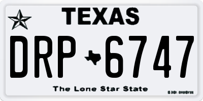 TX license plate DRP6747