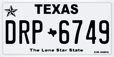 TX license plate DRP6749