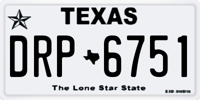 TX license plate DRP6751