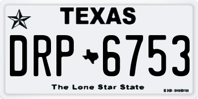 TX license plate DRP6753