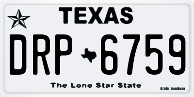 TX license plate DRP6759