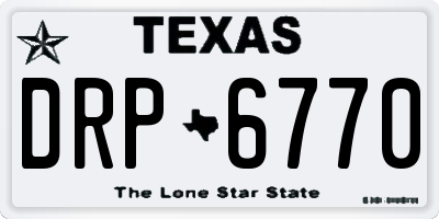 TX license plate DRP6770