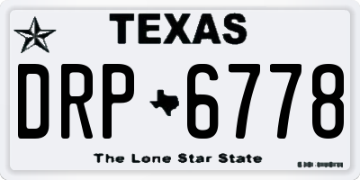 TX license plate DRP6778