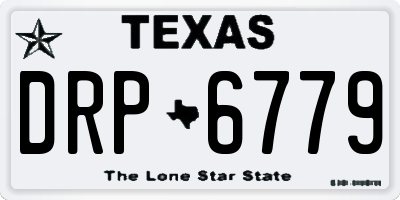 TX license plate DRP6779