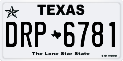 TX license plate DRP6781