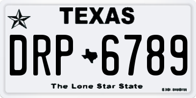 TX license plate DRP6789