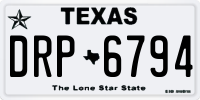 TX license plate DRP6794