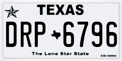 TX license plate DRP6796