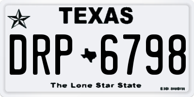 TX license plate DRP6798