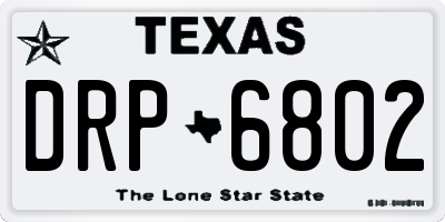 TX license plate DRP6802