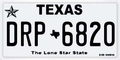 TX license plate DRP6820