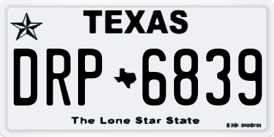 TX license plate DRP6839