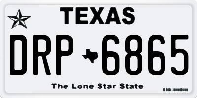TX license plate DRP6865