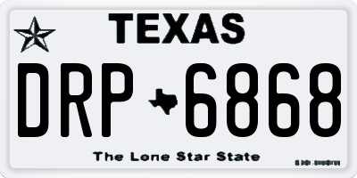 TX license plate DRP6868