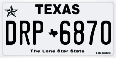 TX license plate DRP6870