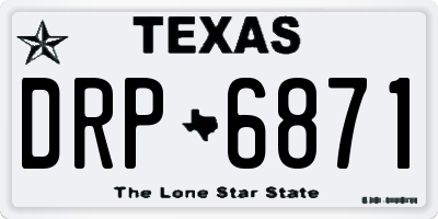TX license plate DRP6871