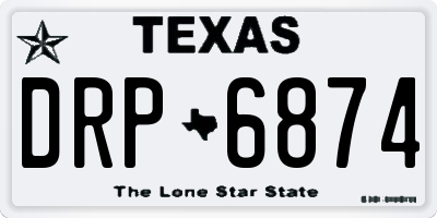 TX license plate DRP6874