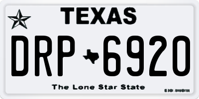 TX license plate DRP6920