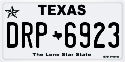 TX license plate DRP6923