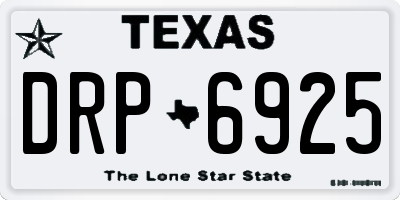 TX license plate DRP6925