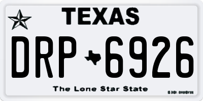 TX license plate DRP6926