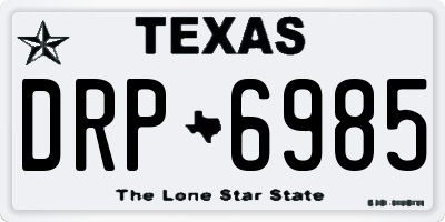 TX license plate DRP6985