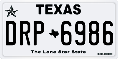 TX license plate DRP6986