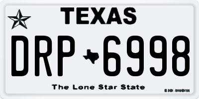 TX license plate DRP6998