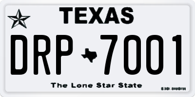 TX license plate DRP7001