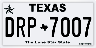 TX license plate DRP7007
