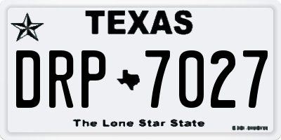TX license plate DRP7027
