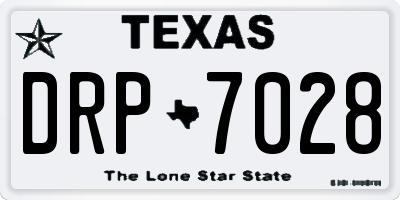 TX license plate DRP7028