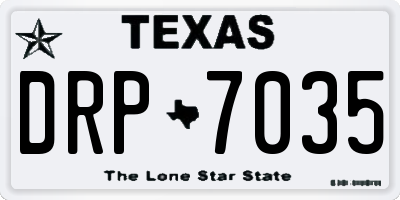 TX license plate DRP7035