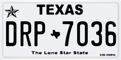 TX license plate DRP7036