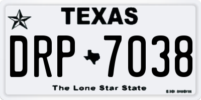 TX license plate DRP7038