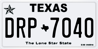 TX license plate DRP7040