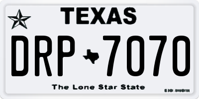 TX license plate DRP7070
