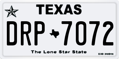 TX license plate DRP7072