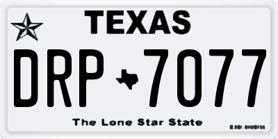 TX license plate DRP7077