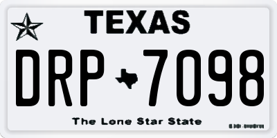 TX license plate DRP7098