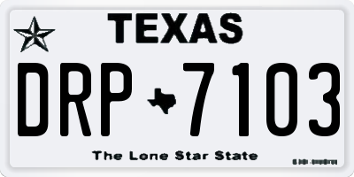 TX license plate DRP7103