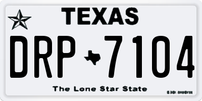 TX license plate DRP7104
