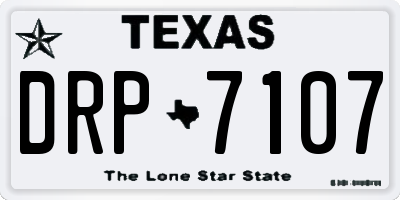 TX license plate DRP7107
